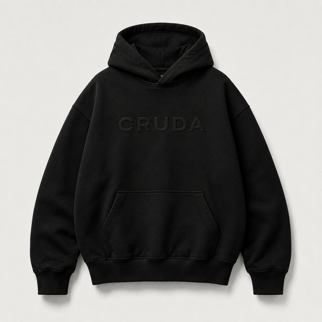 Buzo embossed negro CRUDA